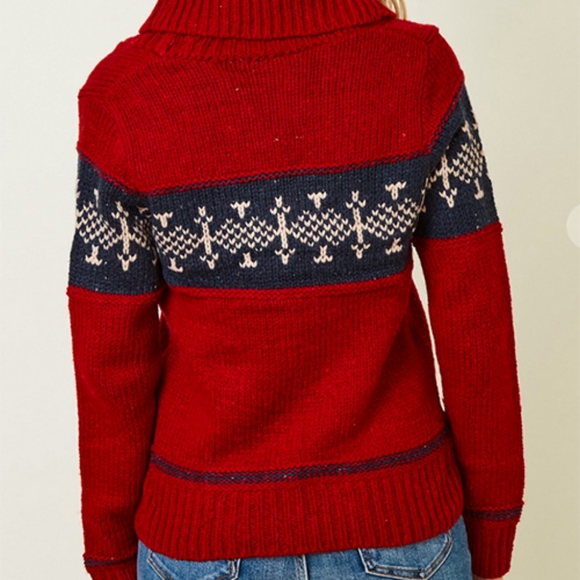 NEW Beautiful button front red sweater ONE AVAILABLE - Picture 4 of 4